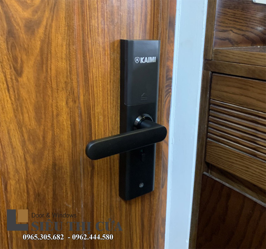 Khóa cửa gỗ composite - Kaimi S12 khóa vân tay giá rẻ