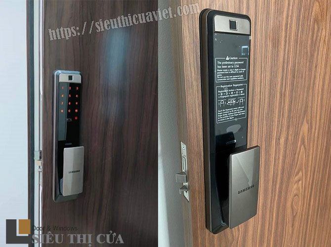 Hình ảnh thực tế mẫu khóa cửa vân tay cao cấp Samsung DP609